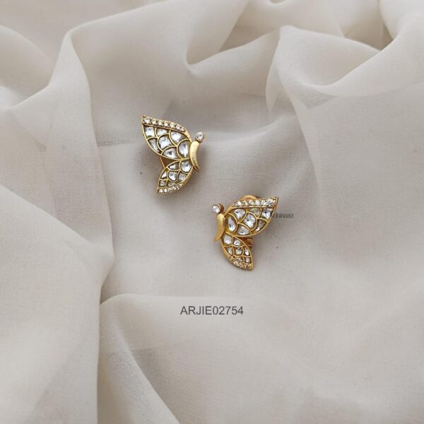 Jadau Kundan White Butterfly Earrings