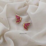 Jadau Kundan Ruby Butterfly Earrings