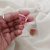 Jadau Kundan Ruby Butterfly Earrings