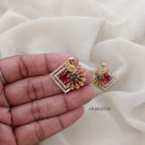 Peacock Stone Stud Earrings