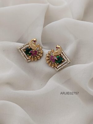 Simple Peacock Stud Earrings
