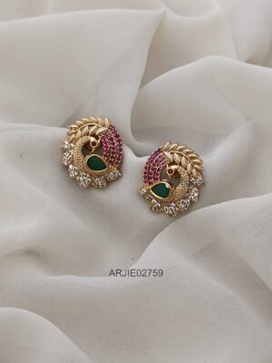 Beautiful Peacock Stud Earrings