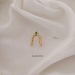 Floral Green and White Vanki Finger Ring