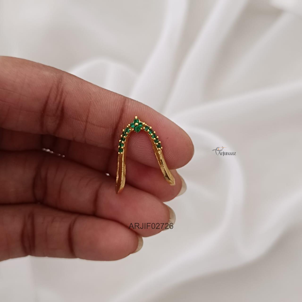2726-02 Green Stone Vanki Finger Ring