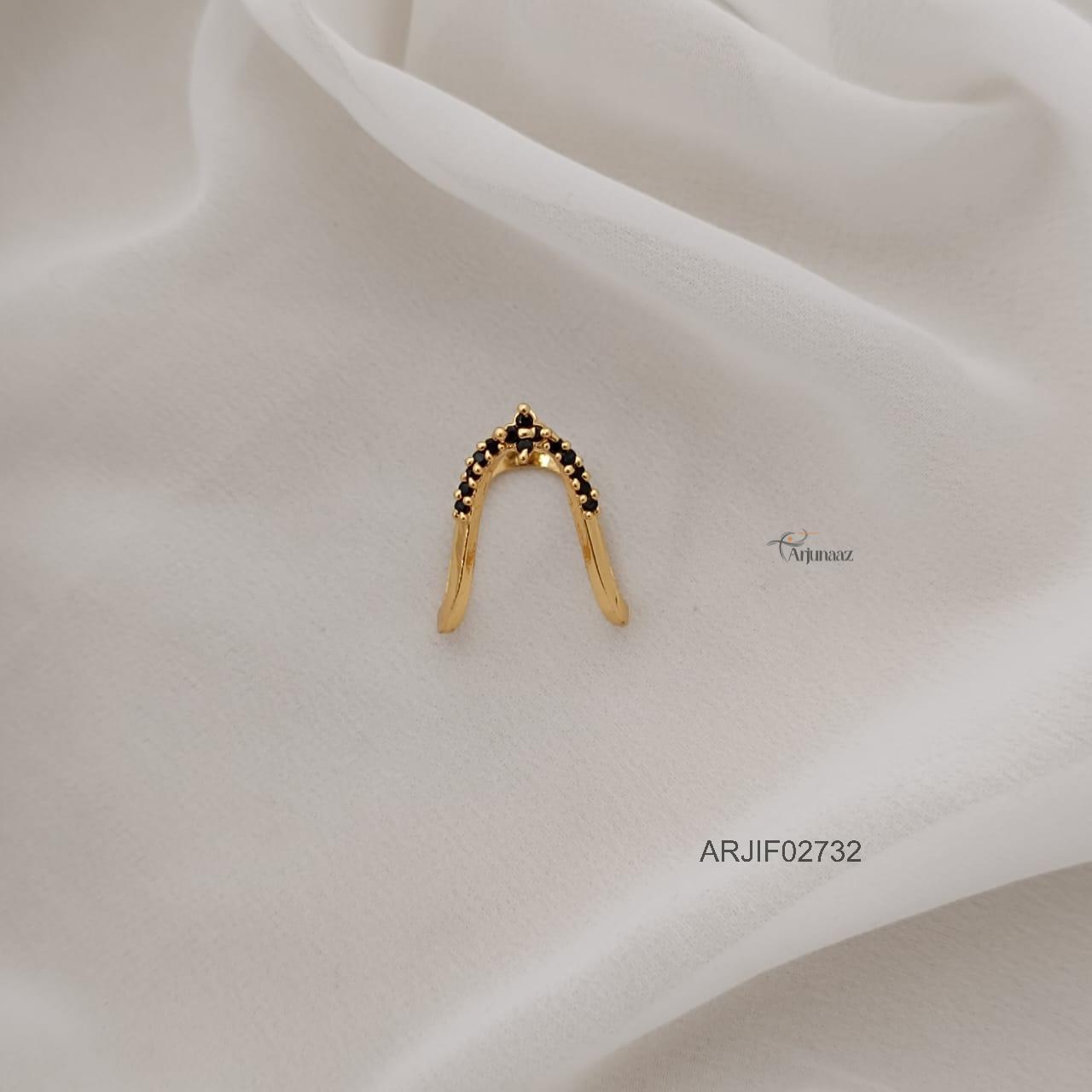 2732-02 Black Stone Vanki Finger Ring ARJIF02732