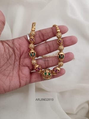 Gold Beaded Necklace ARJIN02819