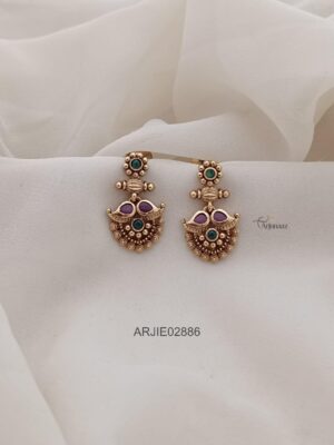 Antique Ruby and Green Earrings