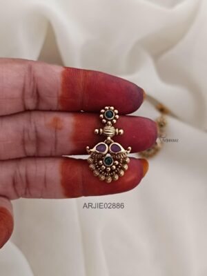 Antique Ruby and Green Earrings
