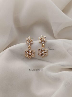 Gold Polish Dual Star Earrings