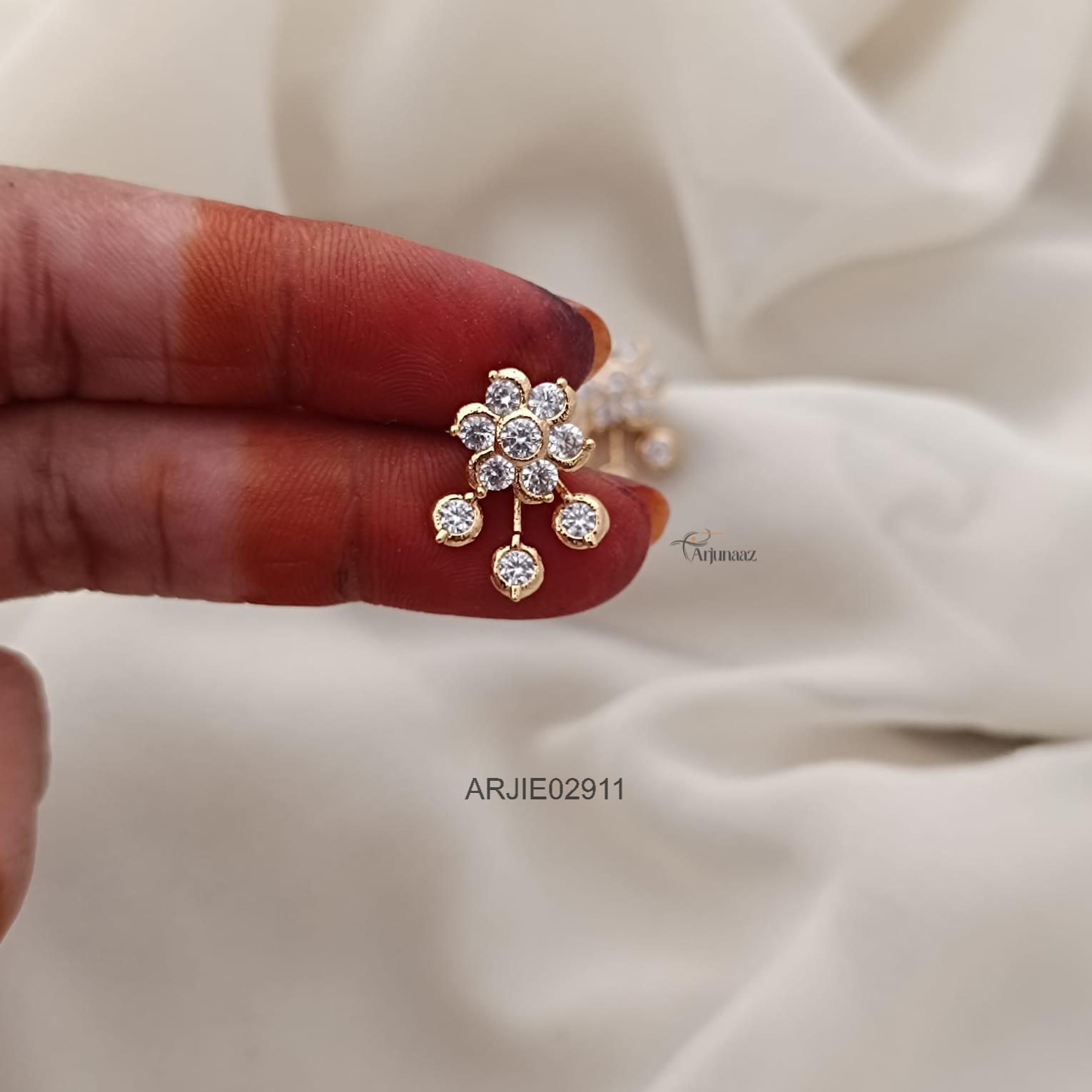 2911-02 Flower with Ditachable Leaf Earrings