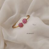 Floral Ruby Open Type Bracelet