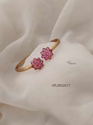 Floral Ruby Open Type Bracelet