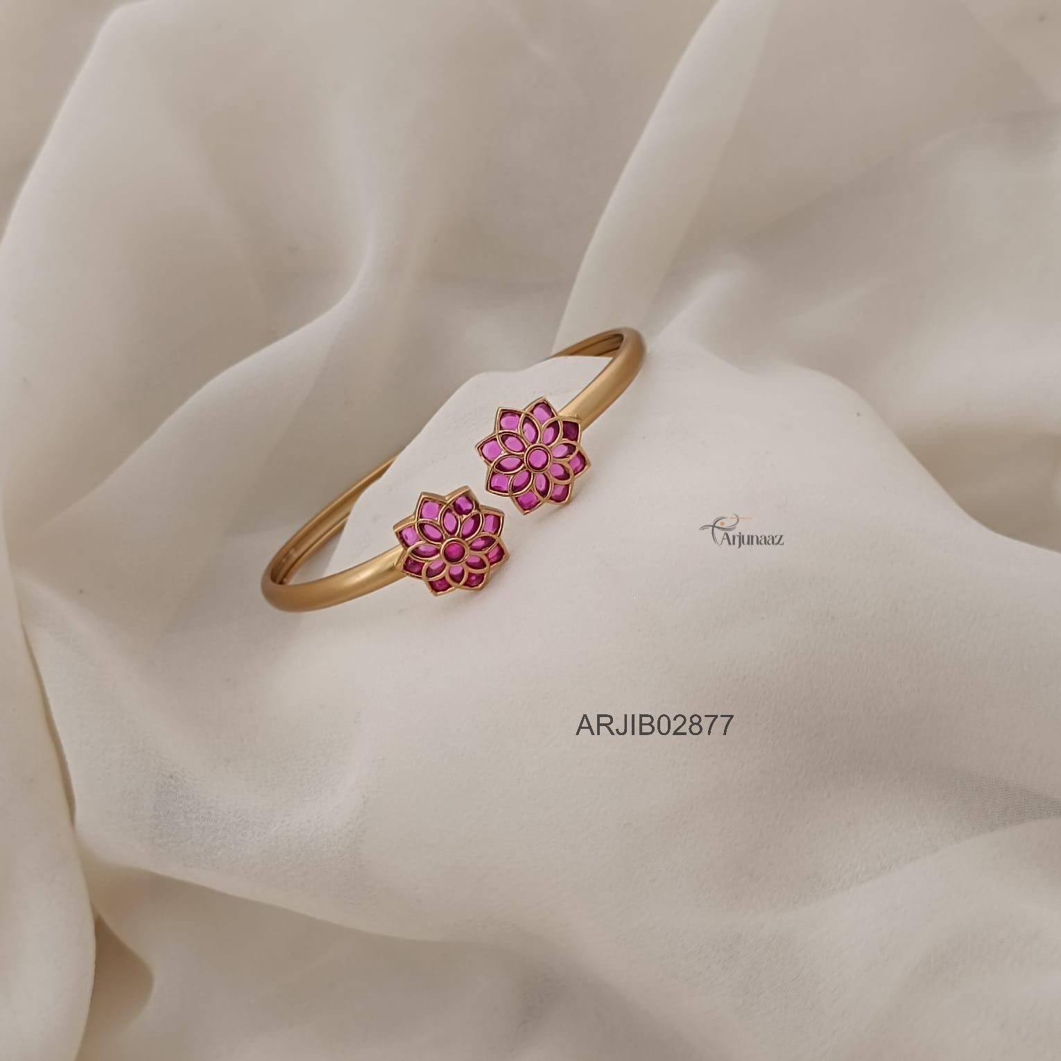 2877-01 Floral Ruby Open Type Bracelet