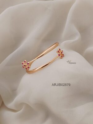 Floral Ruby Diamond Look Alike Bracelet