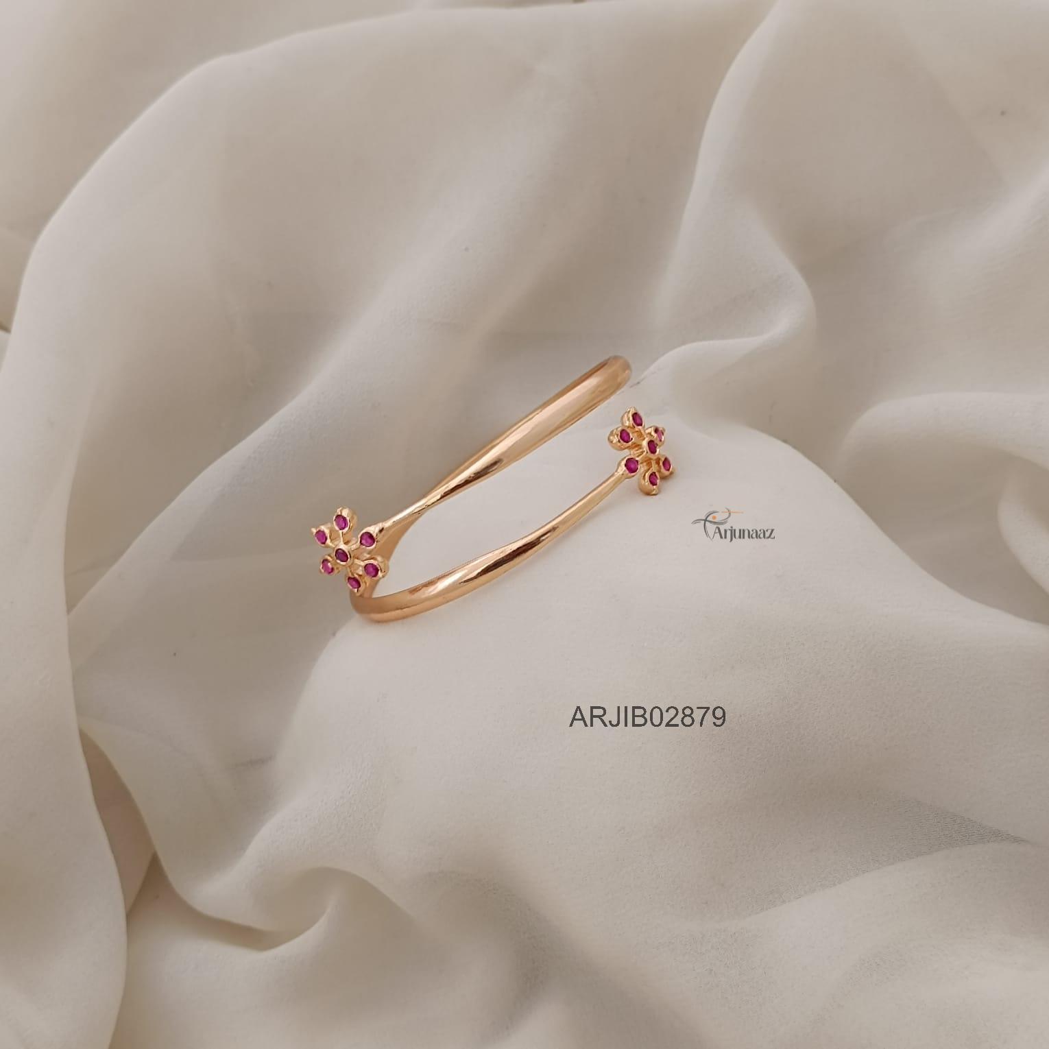 Floral Ruby Diamond Look Alike Bracelet Floral Ruby Diamond Look Alike Bracelet