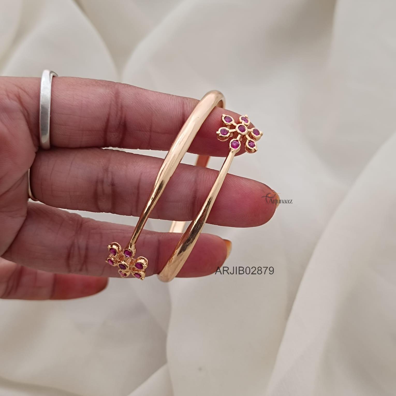 Floral Ruby Diamond Look Alike Bracelet Floral Ruby Diamond Look Alike Bracelet