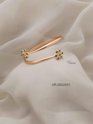 Floral Green Diamond Look Alike Bracelet