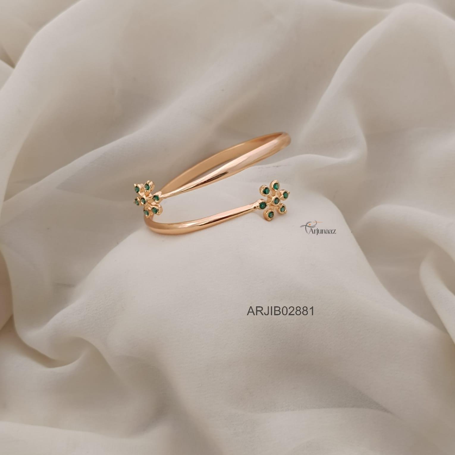 2881-01 Floral Green Diamond Look Alike Bracelet