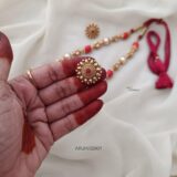 Trendy Coral and Pearl Mid Length Mala