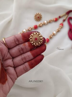 Trendy Coral and Pearl Mid Length Mala