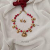 Ethinic Coral Lakshmi Necklace