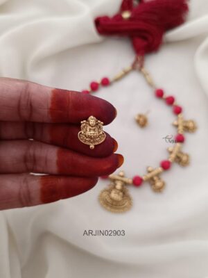 Ethinic Coral Lakshmi Necklace