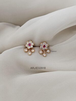 Flower with Ditachable Leaf Earrings ARJIE02918