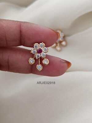 Flower with Ditachable Leaf Earrings ARJIE02918