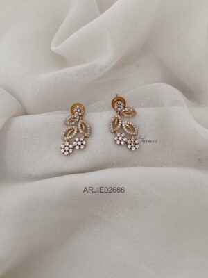 White Stone Flower Earrings ARJIPE02666