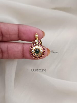 Matte Polish Multi Stone Kemp Earrings ARJIE02933