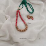Coral Gold Beaded Necklace