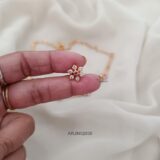 Gold Look Alike Floral Ruby and White Stone Necklace ARJIE02939