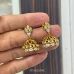 Victorian Matte Polish White Stone Jhumkas