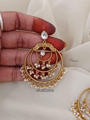 Jadau Kundan Long Spiral Earrings ARJIE02859