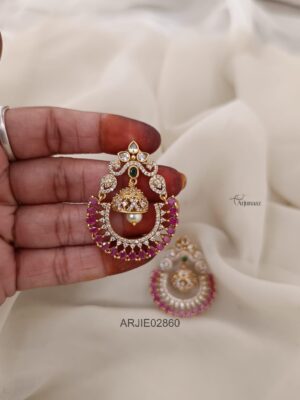 Multi Stone Chandbali Earrings ARJIE02860