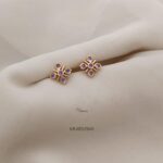 Floral Voilet Stone Earrings
