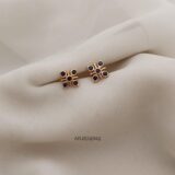 Floral Blue Stone Earrings