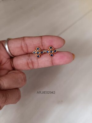 Floral Blue Stone Earrings