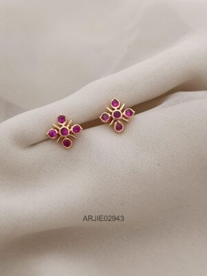 Floral Ruby Stone Earrings