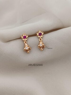 Floral Ruby Kids Jhumkas