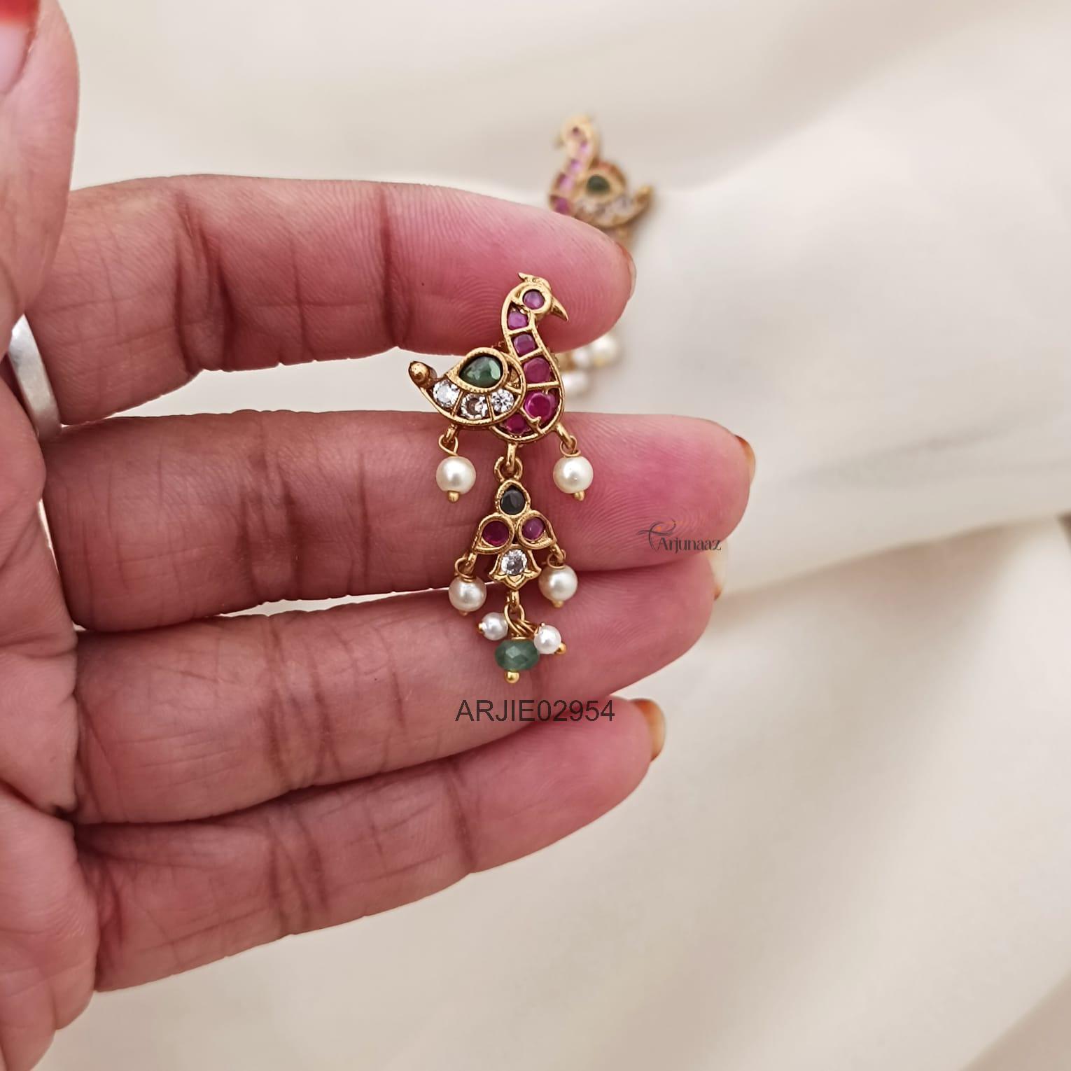 Traditional Peacock Drop Earrings Traditional Peacock Drop Earrings