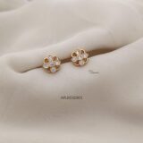 Beautiful Floral White Stone Earrings