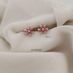 Ruby White Floral Earrings