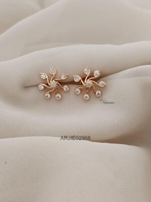 White Stone Wavy Chettinad Earrings