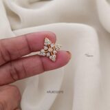 4 Leaf White Stone Earrings