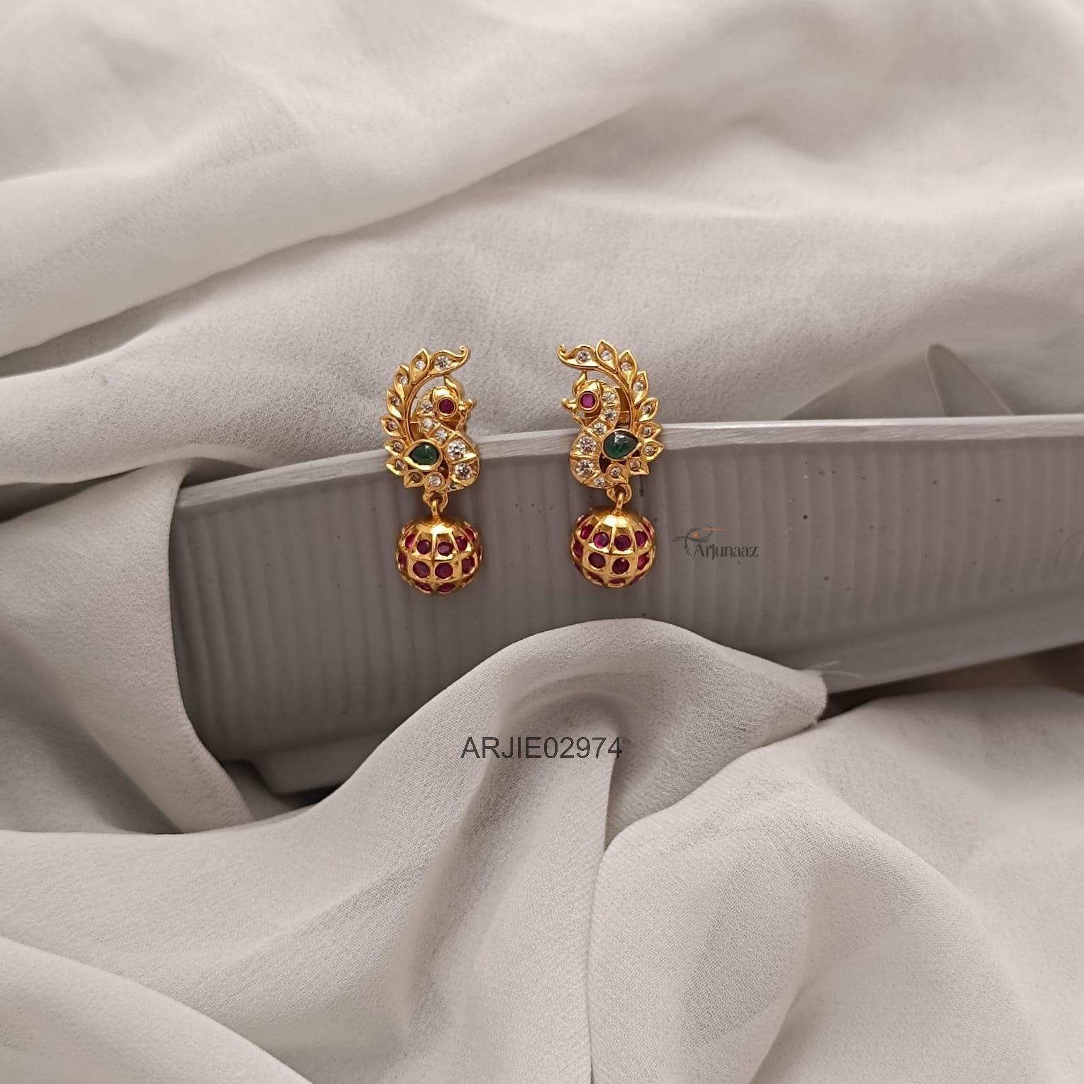 Peacock Ruby Bead Earrings Peacock Ruby Bead Earrings