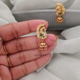 Peacock Ruby Bead Earrings