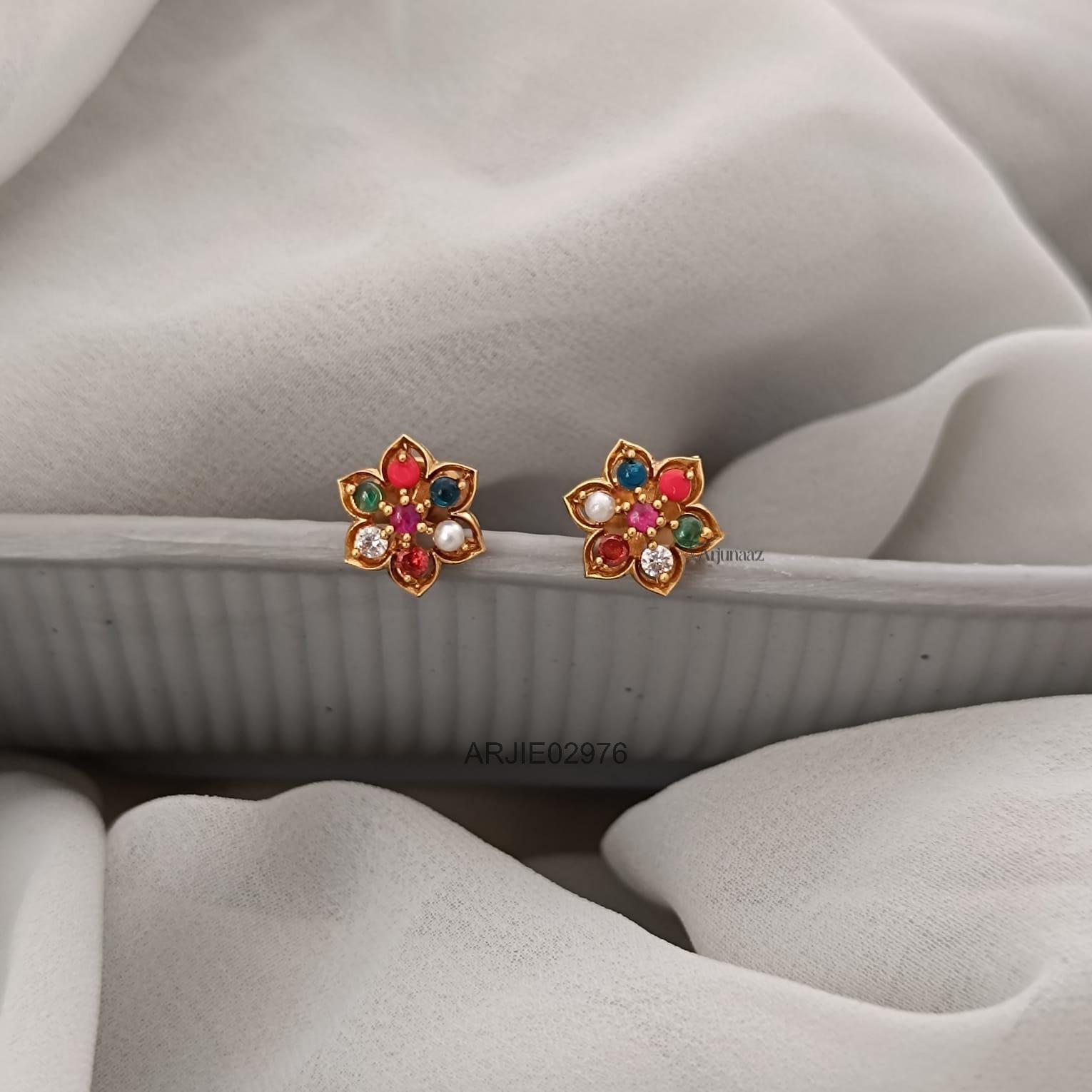 Mini Navarathna Elite Earrings ARJIE02976 Mini Navarathna Elite Earrings ARJIE02976
