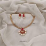 Coral Red Attigai Necklace