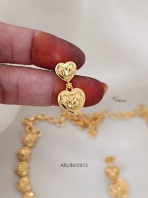 Gold Polish Heart Necklace